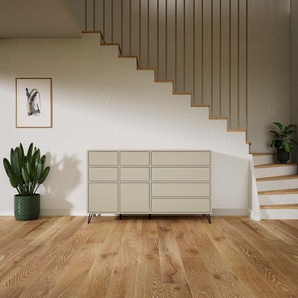 Kommode Taupe - Design-Lowboard: Schubladen in Taupe - Hochwertige Materialien - 154 x 91 x 47 cm, Selbst zusammenstellen