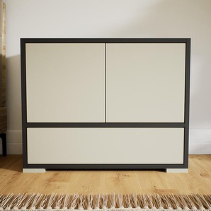 Kommode Taupe - Lowboard: Schubladen in Taupe & Türen in Taupe - Hochwertige Materialien - 77 x 62 x 34 cm, konfigurierbar