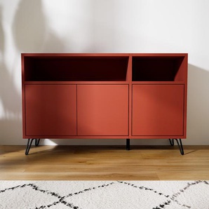 Kommode Terrakotta - Design-Lowboard: Türen in Terrakotta - Hochwertige Materialien - 115 x 72 x 34 cm, Selbst zusammenstellen