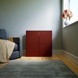 Kommode Terrakotta - Design-Lowboard: Türen in Terrakotta - Hochwertige Materialien - 79 x 79 x 34 cm, Selbst zusammenstellen