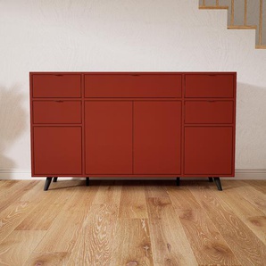 Kommode Terrakotta - Lowboard: Schubladen in Terrakotta & Türen in Terrakotta - Hochwertige Materialien - 154 x 91 x 53 cm, konfigurierbar