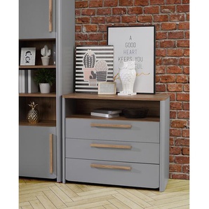 Kommode 99 x 86 x 41cm Braun/Grau