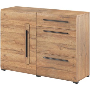 Kommode 120 x 86 x 39cm Braun/Eiche Grandson Dekor