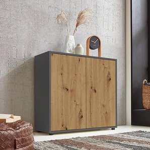 Kommode Typ B 79 x 73 x 33cm Grau/Eiche Artisan Dekor/Anthrazit