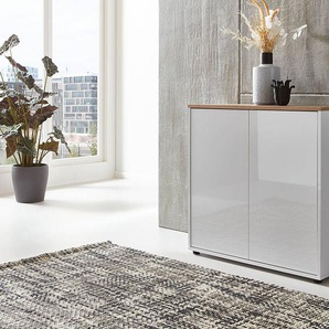 Kommode Typ B 79 x 73 x 33cm Weiß/Hochglanz Weiß/Eiche Artisan Dekor