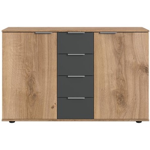 Kommode I 130 x 83 x 41cm Braun/Eiche Grandson Dekor/Graphit