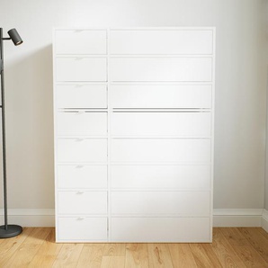 Kommode Weiß - Design-Lowboard: Schubladen in Weiß - Hochwertige Materialien - 115 x 156 x 34 cm, Selbst zusammenstellen