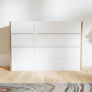 Kommode Weiß - Design-Lowboard: Schubladen in Weiß - Hochwertige Materialien - 115 x 79 x 34 cm, Selbst zusammenstellen