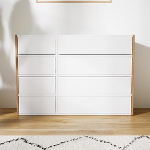 Kommode Weiß - Design-Lowboard: Schubladen in Weiß - Hochwertige Materialien - 115 x 79 x 34 cm, Selbst zusammenstellen