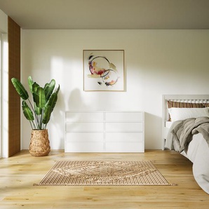 Kommode Weiß - Design-Lowboard: Schubladen in Weiß - Hochwertige Materialien - 151 x 79 x 34 cm, Selbst zusammenstellen