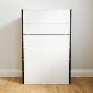Kommode Weiß - Design-Lowboard: Schubladen in Weiß - Hochwertige Materialien - 77 x 118 x 34 cm, Selbst zusammenstellen