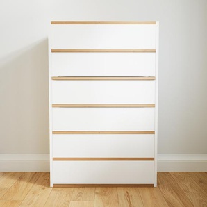Kommode Weiß - Design-Lowboard: Schubladen in Weiß - Hochwertige Materialien - 77 x 118 x 34 cm, Selbst zusammenstellen