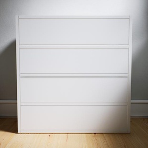 Kommode Weiß - Design-Lowboard: Schubladen in Weiß - Hochwertige Materialien - 77 x 79 x 34 cm, Selbst zusammenstellen