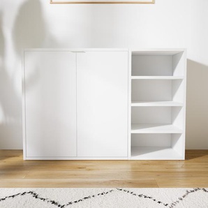 Kommode Weiß - Design-Lowboard: Türen in Weiß - Hochwertige Materialien - 115 x 79 x 34 cm, Selbst zusammenstellen