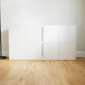 Kommode Weiß - Design-Lowboard: Türen in Weiß - Hochwertige Materialien - 151 x 79 x 34 cm, Selbst zusammenstellen