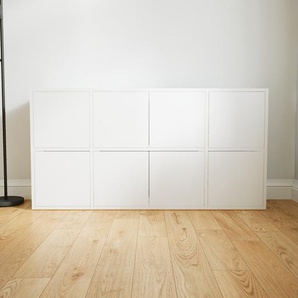 Kommode Weiß - Design-Lowboard: Türen in Weiß - Hochwertige Materialien - 154 x 79 x 34 cm, Selbst zusammenstellen