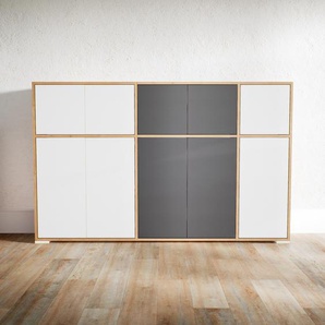 Kommode Weiß - Design-Lowboard: Türen in Weiß - Hochwertige Materialien - 190 x 119 x 34 cm, Selbst zusammenstellen