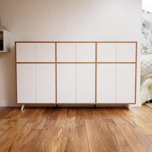 Kommode Weiß - Design-Lowboard: Türen in Weiß - Hochwertige Materialien - 226 x 129 x 34 cm, Selbst zusammenstellen