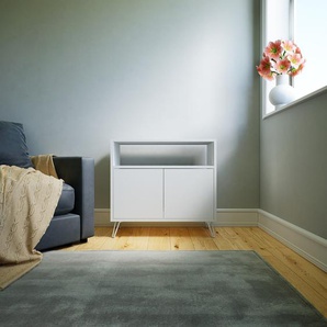 Kommode Weiß - Design-Lowboard: Türen in Weiß - Hochwertige Materialien - 77 x 72 x 34 cm, Selbst zusammenstellen