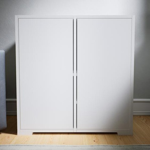 Kommode Weiß - Design-Lowboard: Türen in Weiß - Hochwertige Materialien - 79 x 81 x 47 cm, Selbst zusammenstellen