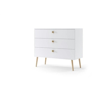 Kommode - weiß - Materialmix - 100 cm - 85 cm | Möbel Kraft