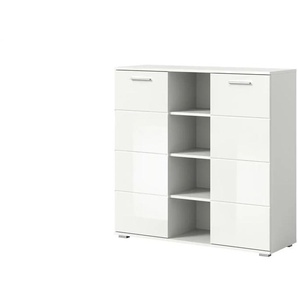 Kommode - weiß - Materialmix - 110 cm - 107 cm | Möbel Kraft