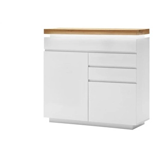 Kommode - weiß - Materialmix - 120 cm - 114 cm - cm 40,0 | Möbel Kraft