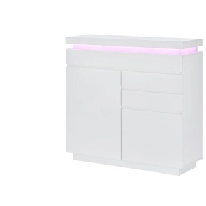 Kommode - weiß - Materialmix - 120 cm - 114 cm - cm 40,0 | Möbel Kraft