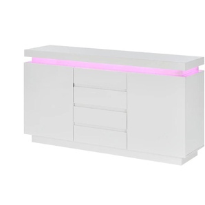 Kommode - weiß - Materialmix - 150 cm - 81 cm - cm 40,0 | Möbel Kraft