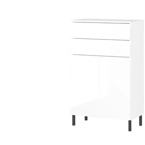 Kommode - weiß - Materialmix - 60 cm - 97 cm - cm 34,0 | Möbel Kraft