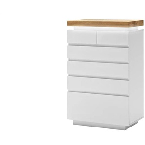 Kommode - weiß - Materialmix - 73 cm - 114 cm - cm 40,0 | Möbel Kraft