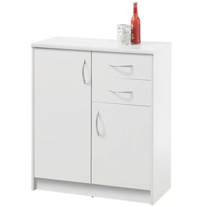 Kommode - weiß - Materialmix - 74 cm - 86 cm - cm 35,0 | Möbel Kraft