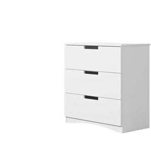 Kommode - weiß - Materialmix - 81 cm - 80,5 cm | Möbel Kraft
