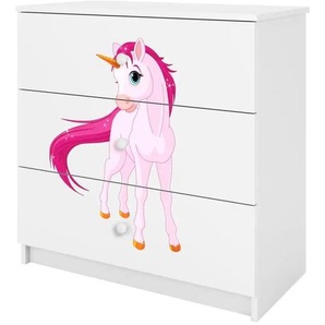 Kommode - weiß - Materialmix - 81 cm - 80,5 cm | Möbel Kraft