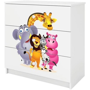 Kommode - weiß - Materialmix - 81 cm - 80,5 cm | Möbel Kraft