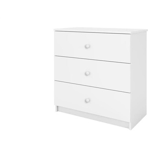 Kommode - weiß - Materialmix - 81 cm - 80,5 cm | Möbel Kraft