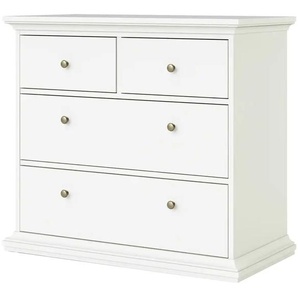 Kommode - weiß - Materialmix - 96 cm - 87 cm - cm 49,0 | Möbel Kraft