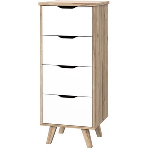Kommode Weser III 45 x 109 x 42cm Braun/Weiß
