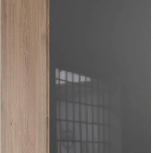 Kommode WIMEX Level36 C by fresh to go Sideboards Gr. B/H/T: 41 cm x 92 cm x 41 cm, grau (plankeneiche nachbildung, glas grey) Kommode mit Glaselementen auf der Front, soft-close Funktion, 41cm breit