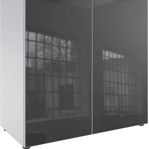 Kommode WIMEX Level36 C by fresh to go Sideboards Gr. B/H/T: 81 cm x 92 cm x 41 cm, weiß (weiß, glas grey) Kommode mit Glaselementen auf der Front, soft-close Funktion, 81cm breit