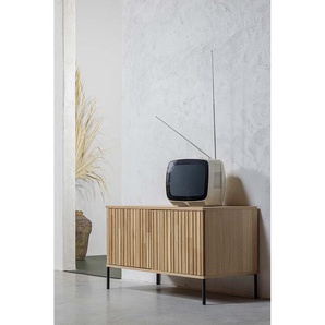 Kommode 100 x 56 x 44cm Beige/Eiche