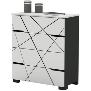 Kommode  X Dark ¦ grau ¦ Maße (cm): B: 90 H: 104,4 T: 45.0