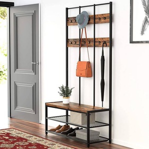 Kompaktgarderobe 100 x 184 x 40cm Braun/Braun