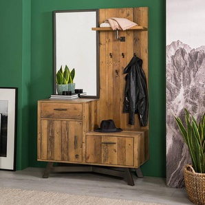 Kompaktgarderobe 114 x 199 x 45cm Braun