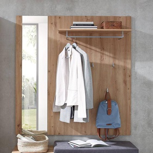 Kompaktgarderobe 126 x 193 x 38cm Braun/Weiß/Hochglanz Weiß