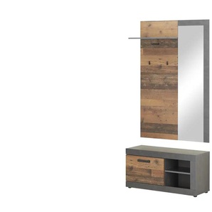 Kompaktgarderobe  Barbana ¦ holzfarben ¦ Maße (cm): B: 96 H: 192 T: 34.0