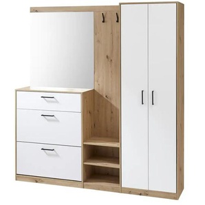 Kompaktgarderobe  Bardolino ¦ weiß ¦ Maße (cm): B: 180 H: 195 T: 38.0