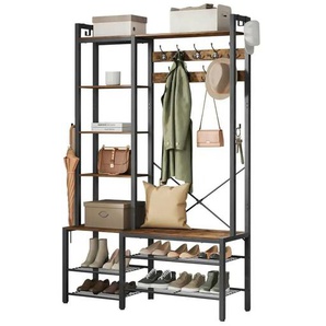 Kompaktgarderobe  Dacey ¦ braun ¦ Maße (cm): B: 120 H: 190