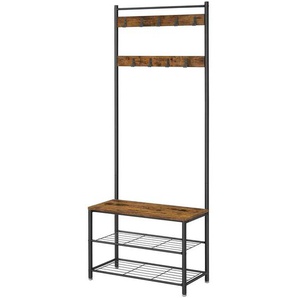 Kompaktgarderobe  Dacey ¦ braun ¦ Maße (cm): B: 70 H: 175