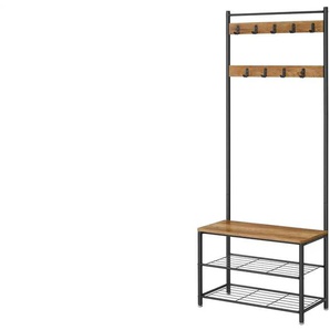 Kompaktgarderobe  Dacey ¦ braun ¦ Maße (cm): B: 70 H: 175